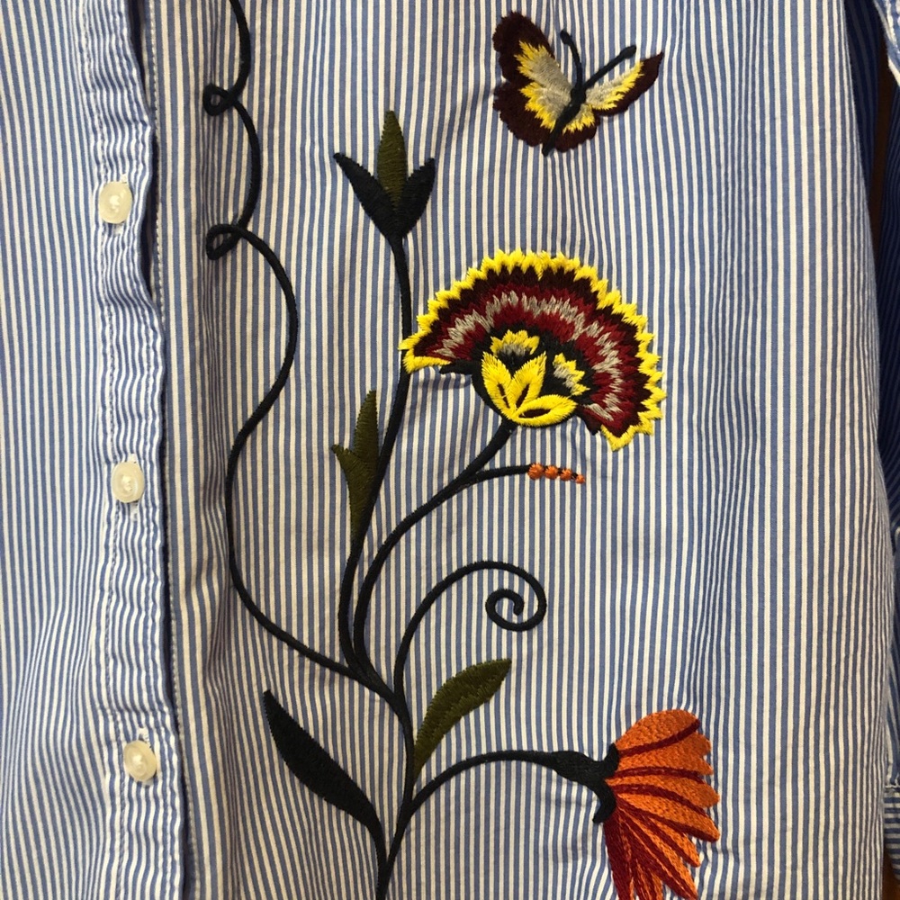 Talbots Petites Striped Blouse - Picture 5 of 7